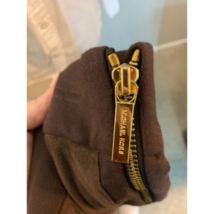 MICHAEL KORS SUEDE PANT LEGGING with gold hardware